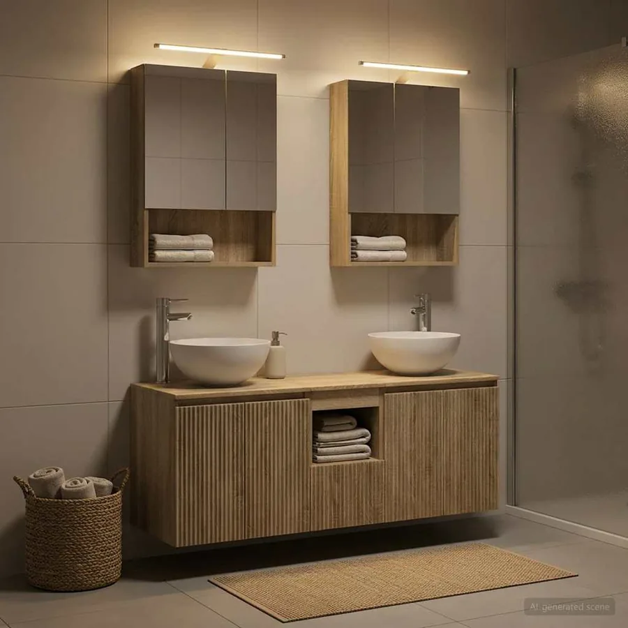 Ensemble d'armoire de salle de bain 5 pcs Chêne Sonoma