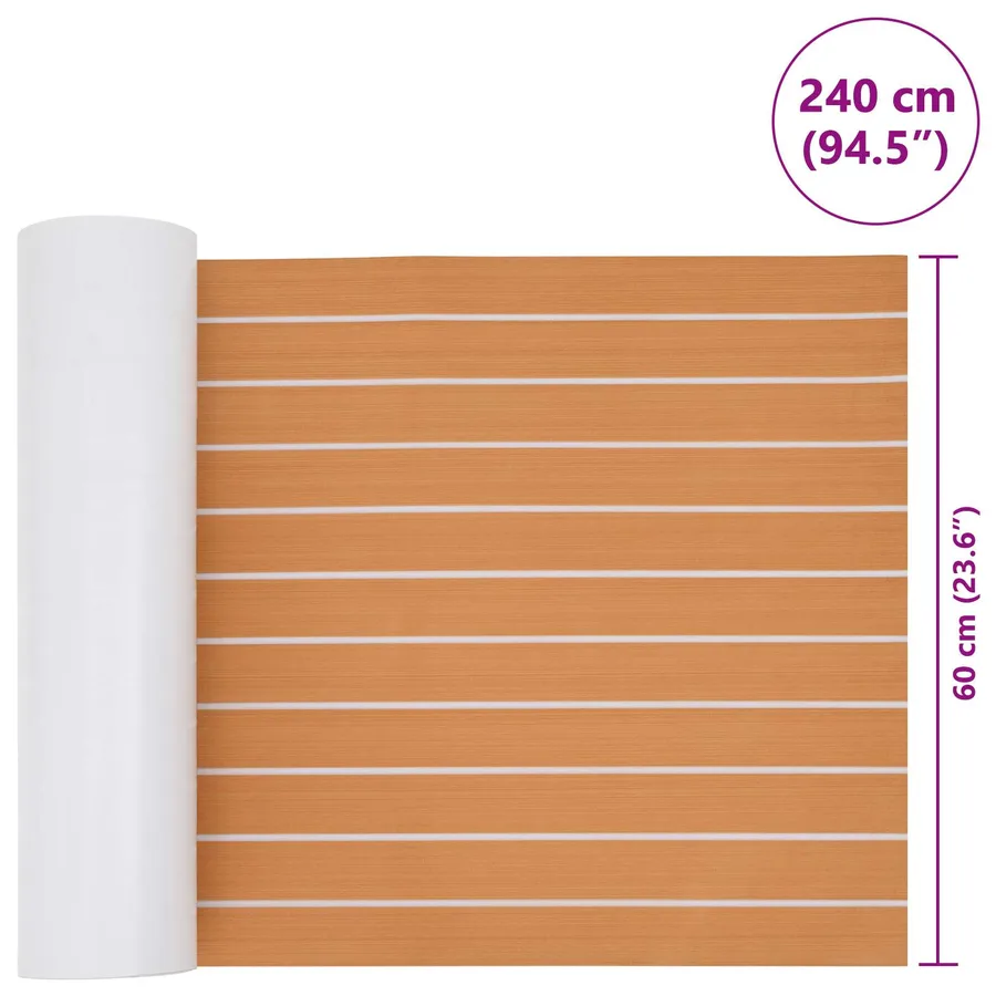 Tapis de bateau Rayé Marron et blanc 240 x 60 cm EVA - 8