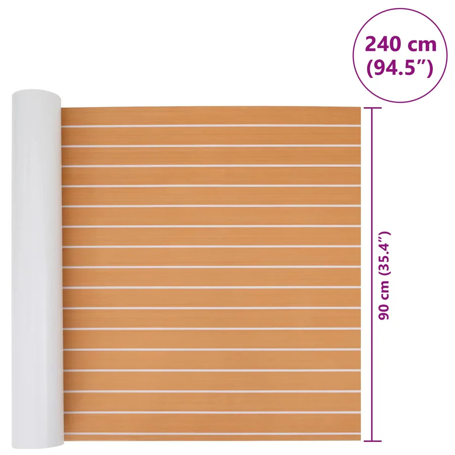 Tapis de bateau Rayé Marron et blanc 240 x 90 cm EVA - 8