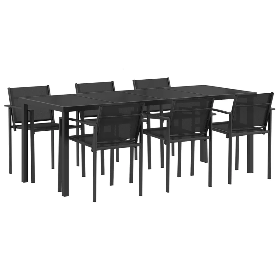Ensemble de meubles d'extérieur 7 pcs Noir et anthracite - 2