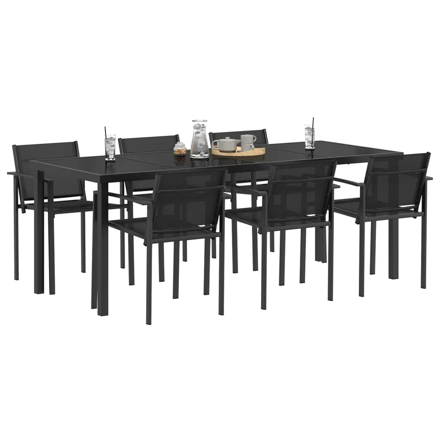 Ensemble de meubles d'extérieur 7 pcs Noir et anthracite - 3