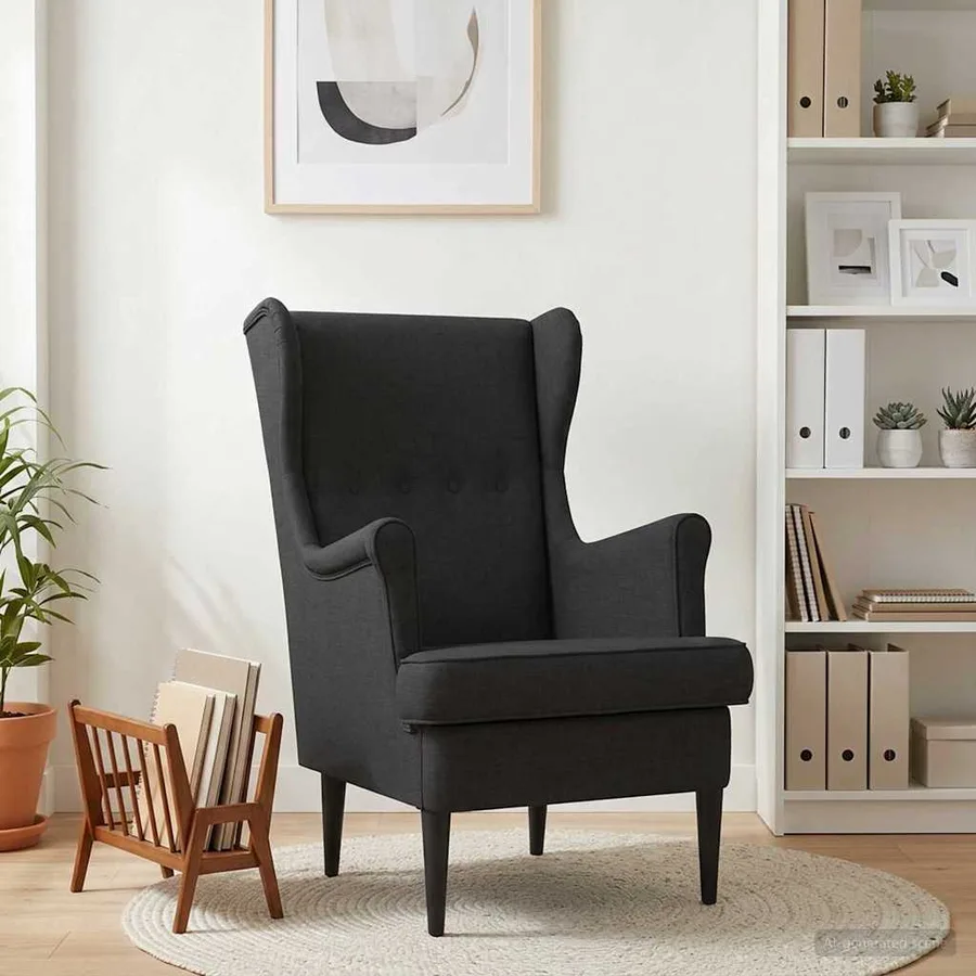 Fauteuil Noir Tissu - 3