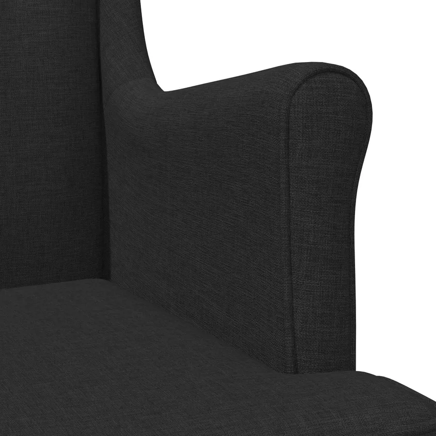 Fauteuil Noir Tissu - 7
