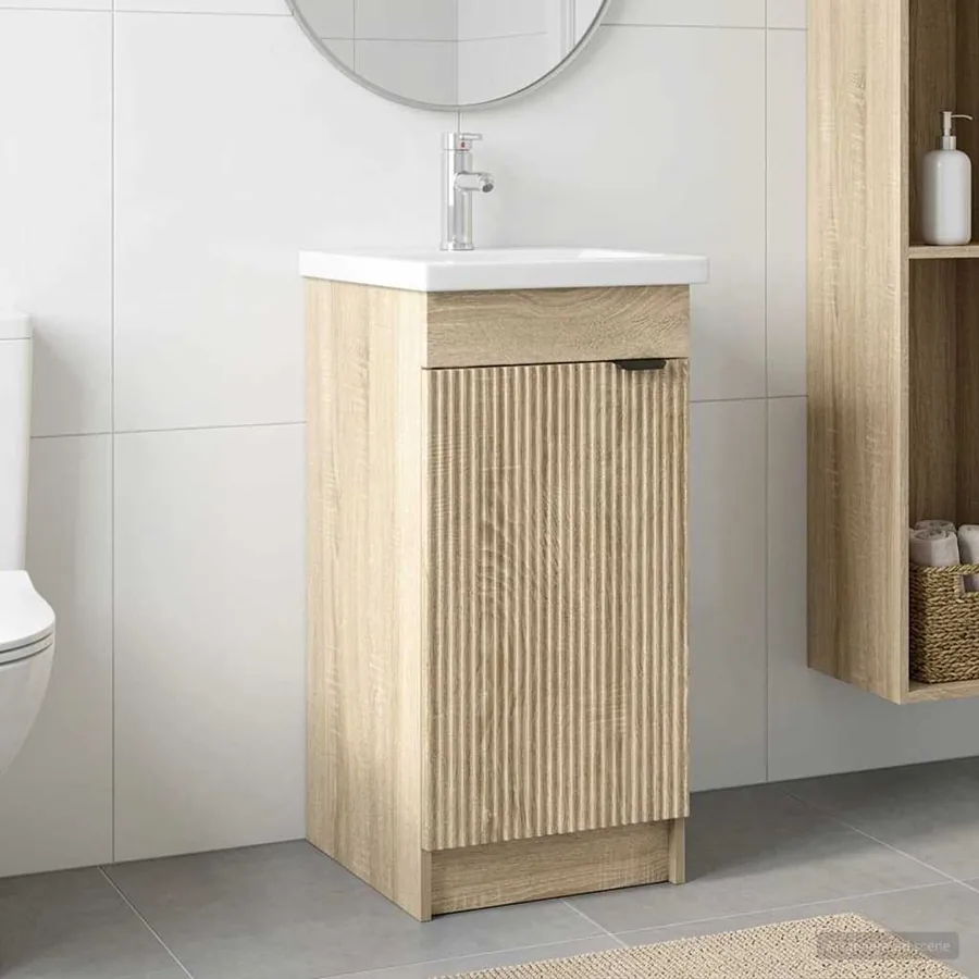 Meuble de salle de bain avec évier Chêne Sonoma