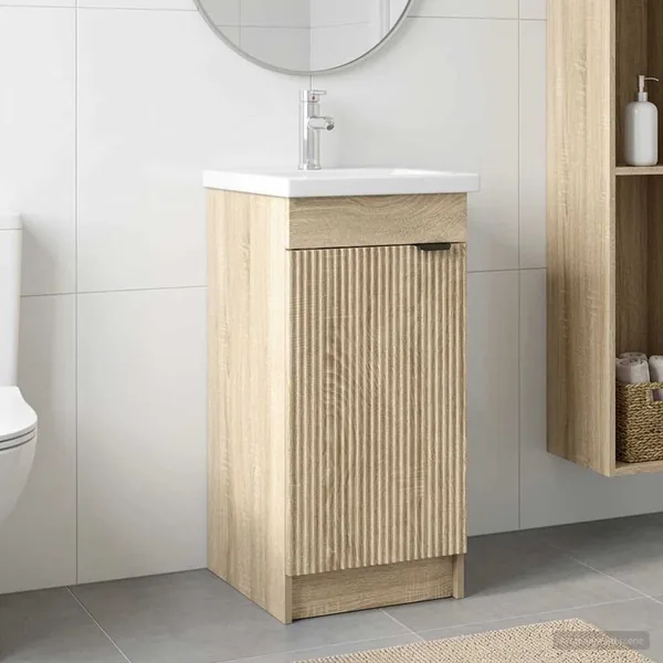 Meuble de salle de bain avec évier Chêne Sonoma