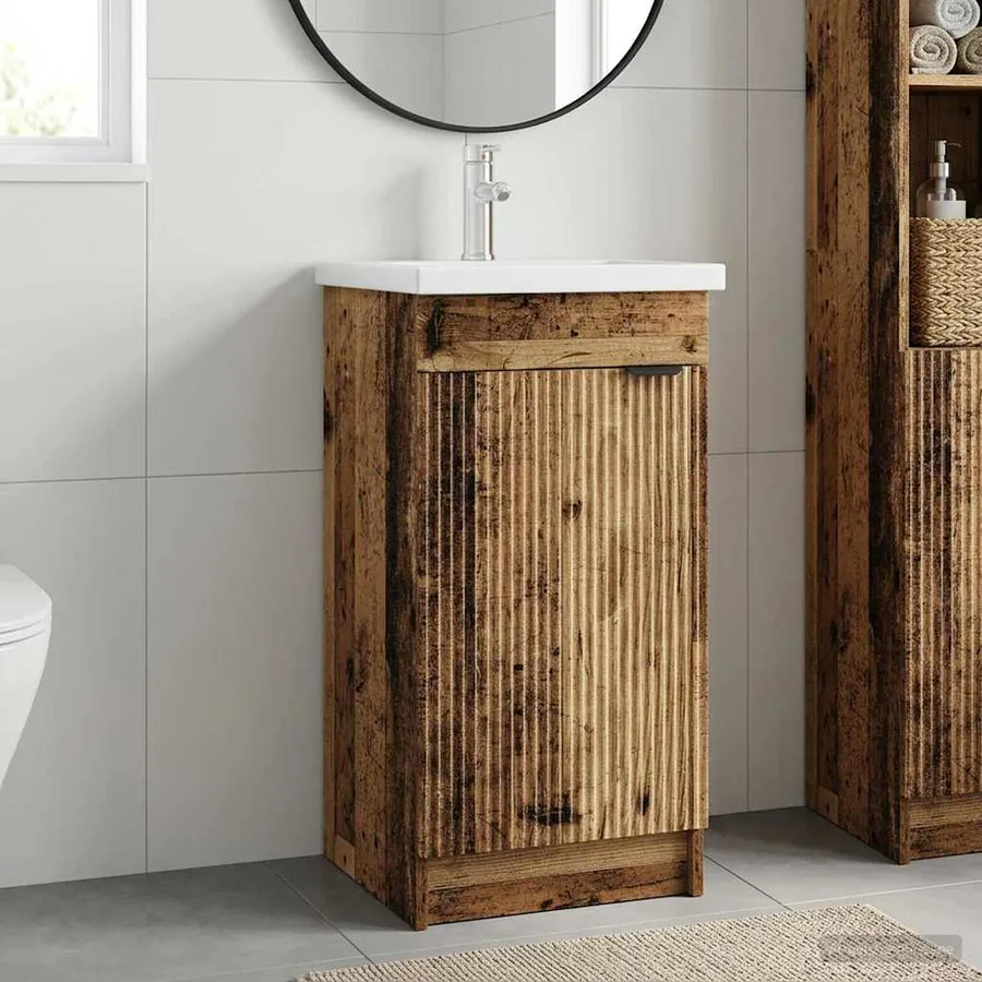 Meuble de salle de bain avec évier Bois ancien
