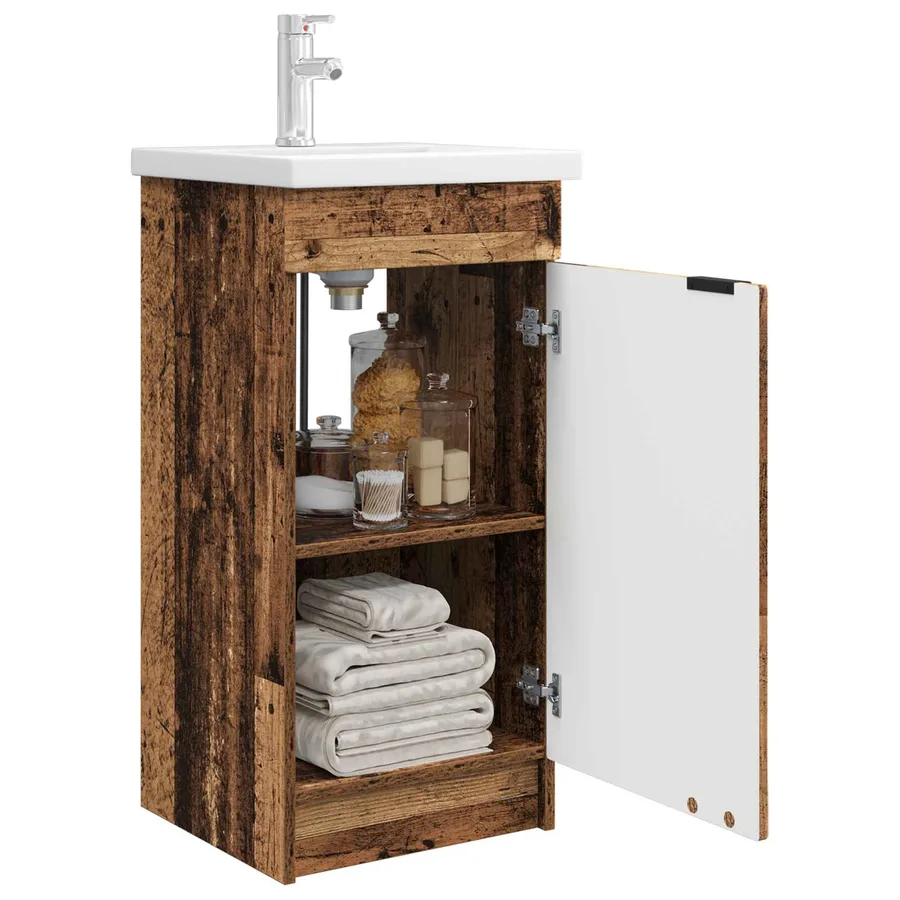 Meuble de salle de bain avec évier Bois ancien - 3