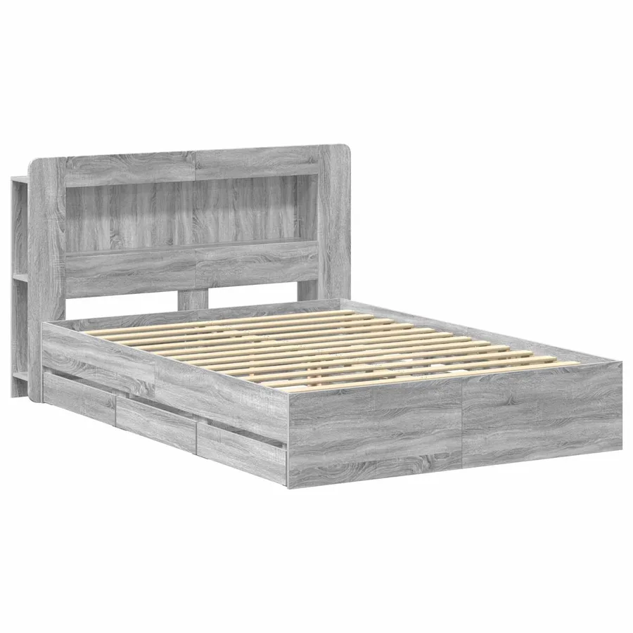 Cadre de lit avec rangement Sonoma gris 140 x 200 cm - 3
