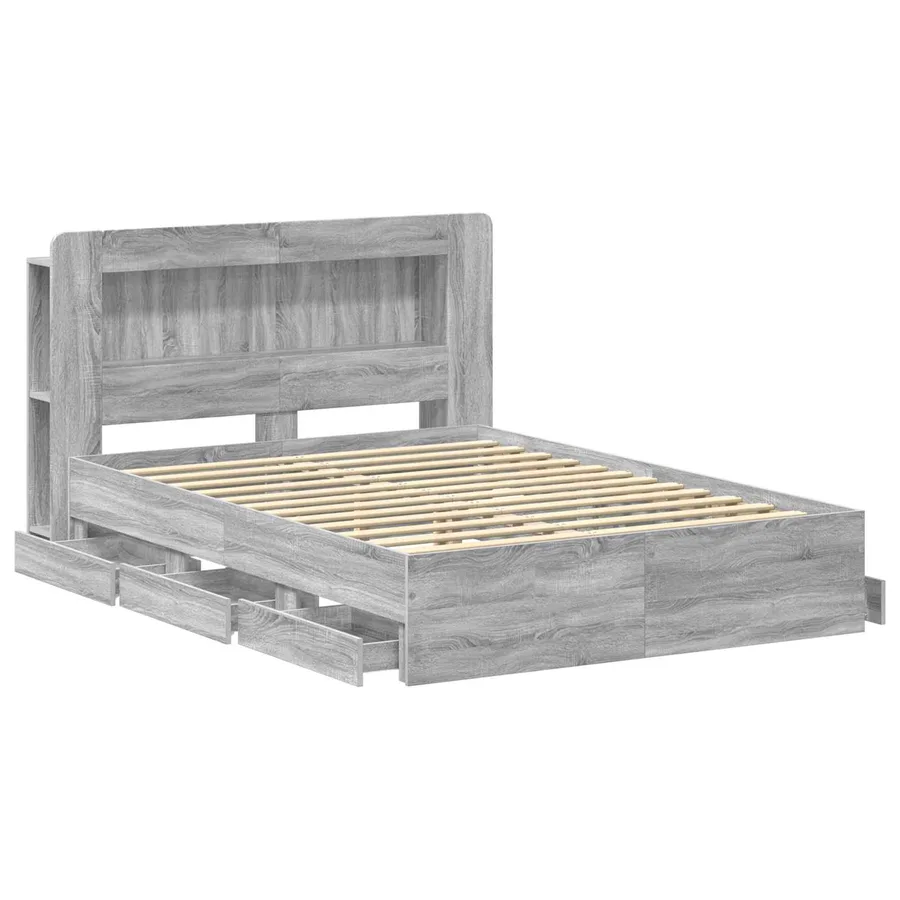 Cadre de lit avec rangement Sonoma gris 140 x 200 cm - 4