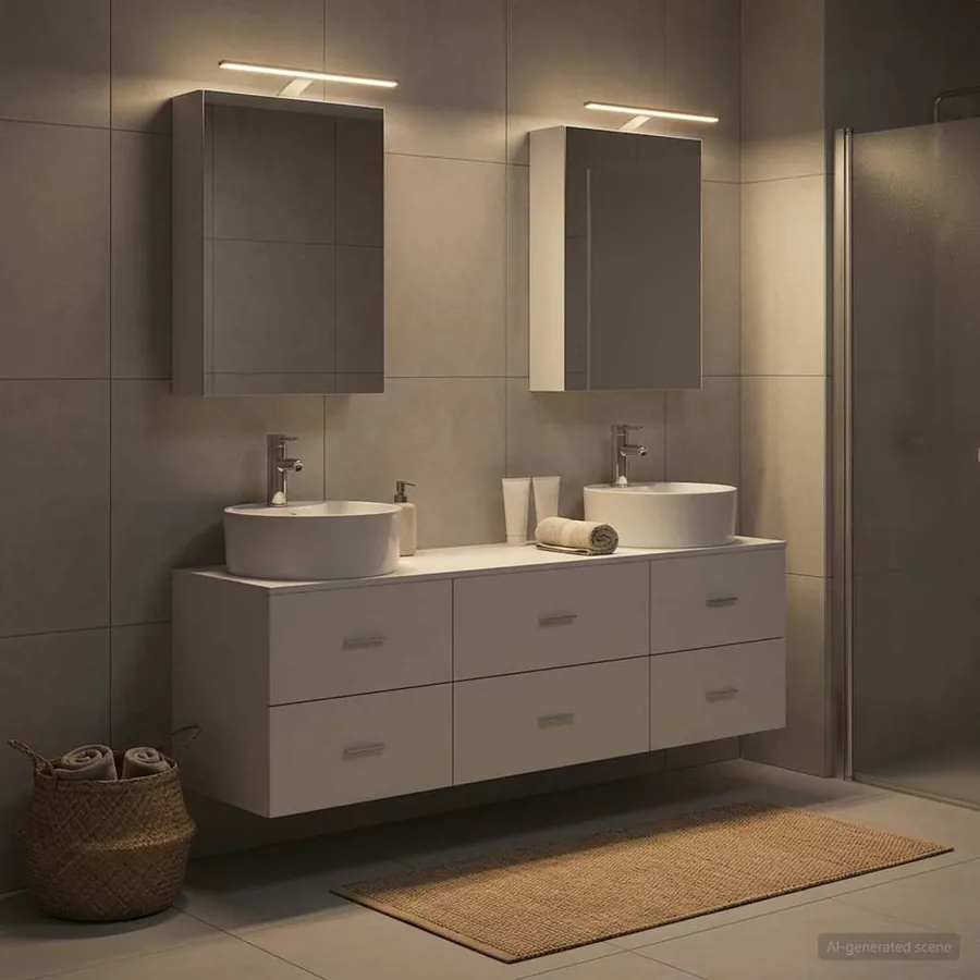 Ensemble de mobilier de salle de bain 5 pcs Blanc