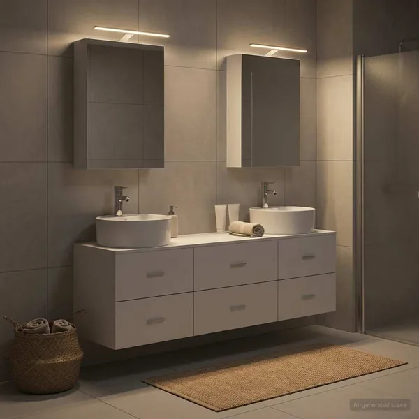 Ensemble de mobilier de salle de bain 5 pcs Blanc