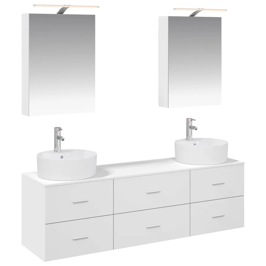 Ensemble de mobilier de salle de bain 5 pcs Blanc - 2