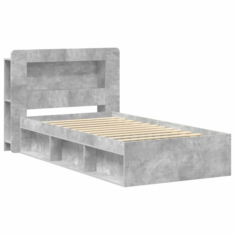Cadre de lit avec rangement Gris béton 80 x 200 cm - 2