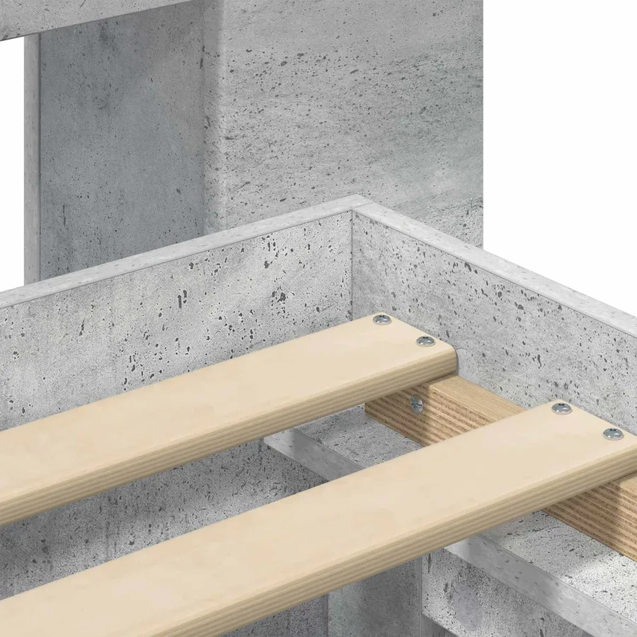 Cadre de lit avec rangement Gris béton 80 x 200 cm - 6