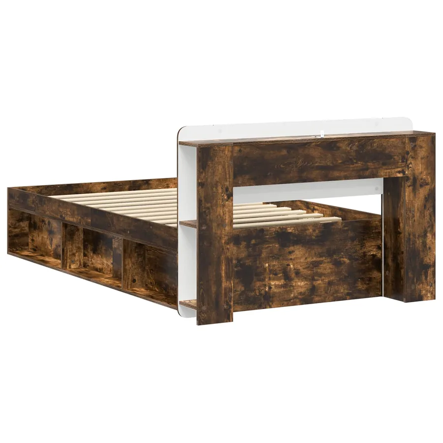 Cadre de lit avec rangement Chêne fumé 75 x 190 cm - 5