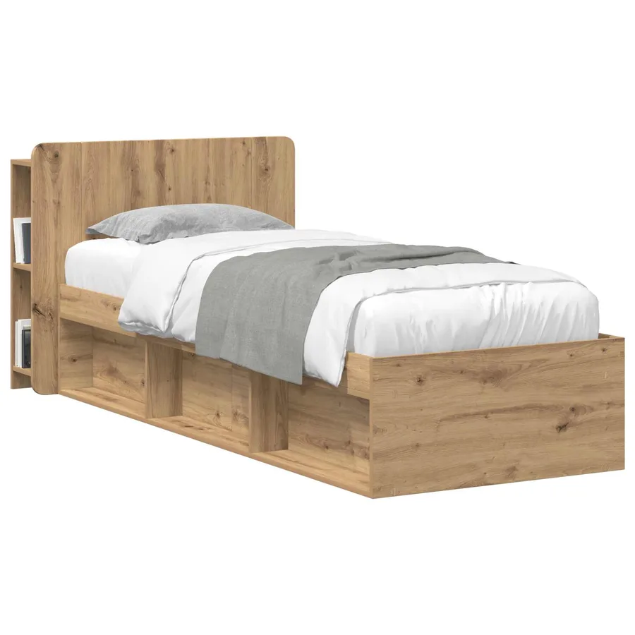 Cabinet de Tête de Lit Chêne artisanal 80 cm Bois d'ingénierie - 3