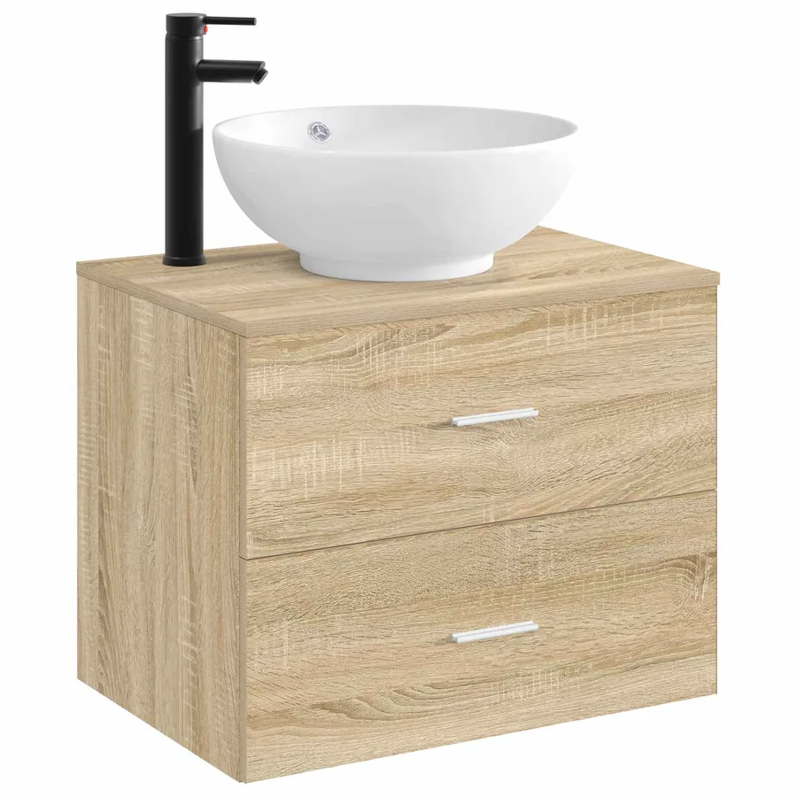 Lavabo de salle de bains Noir Mat 44 x 44 x 16 cm métal - 3