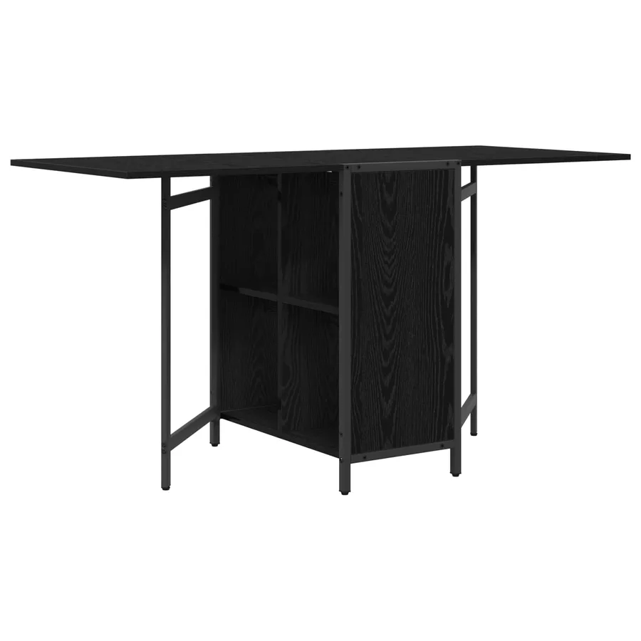Table à dîner 144 x 60 x 75 cm Bois d'ingénierie Chêne noir - 2