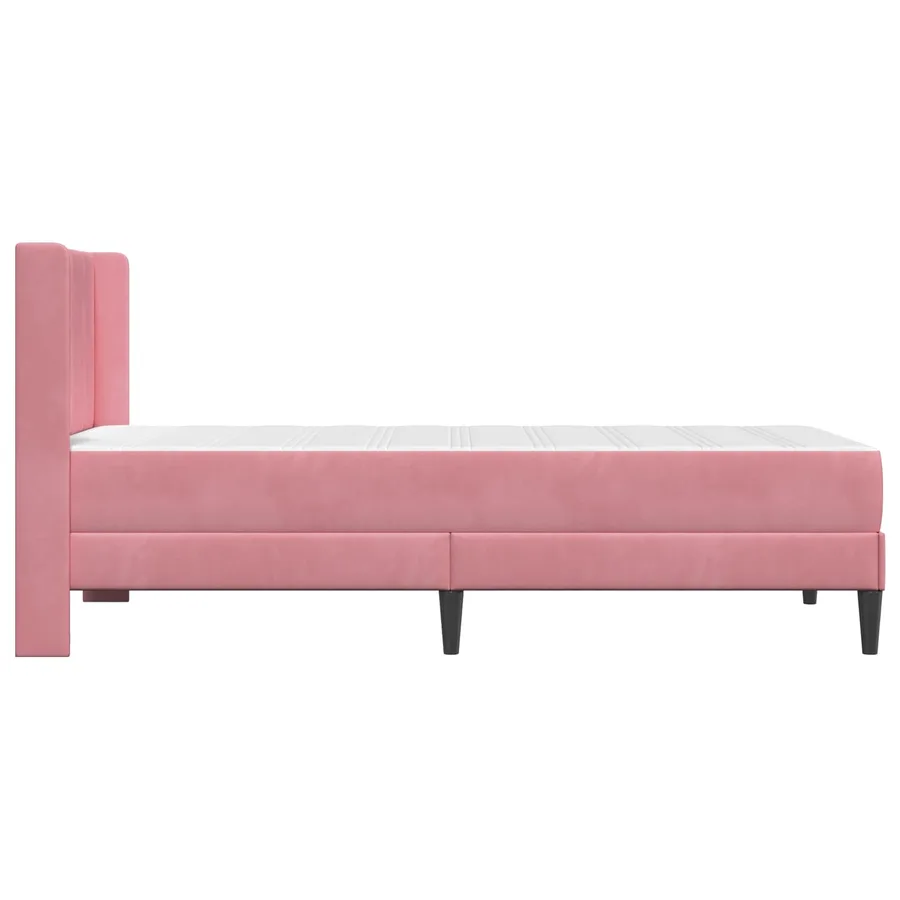Cadre de lit avec matelas Rose 90 x 190 cm Velours - 7