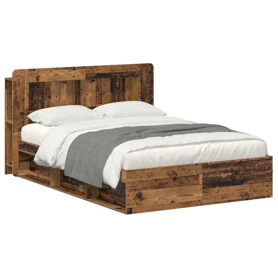 Cadre de lit avec rangement Bois ancien 140 x 200 cm - 2