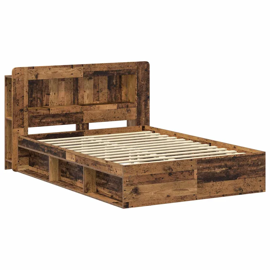 Cadre de lit avec rangement Bois ancien 140 x 200 cm - 3