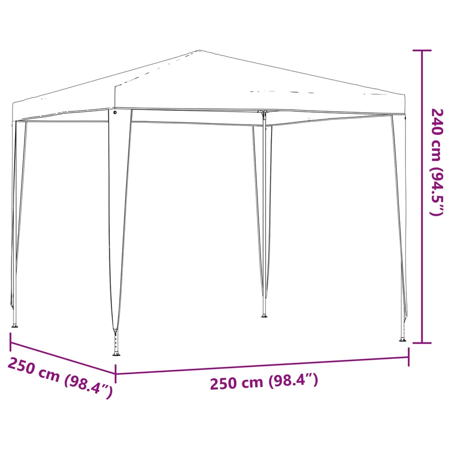 Tente de fête 250 x 250 x 240 cm Gris clair PE et acier - 9