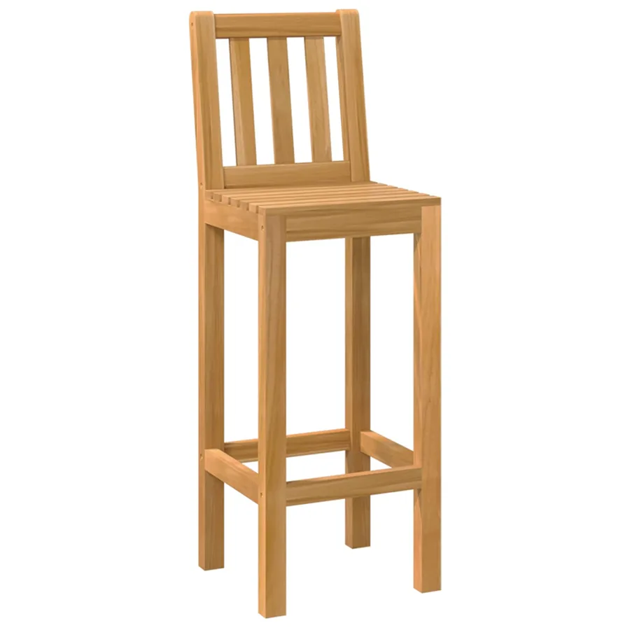 Ensemble de bar extérieur 3 pcs Non traité Bois de teck massif - 4