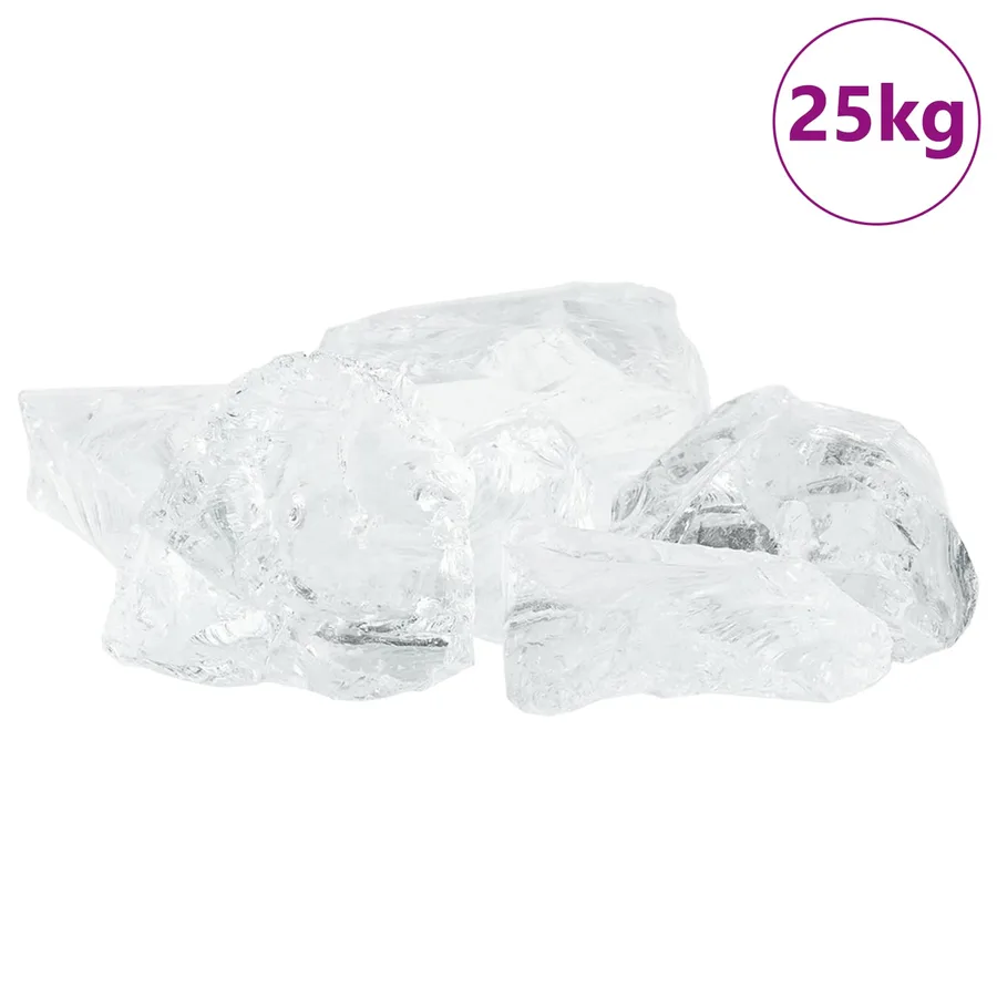 Pierres de Jardin Blanc 12 cm Verre - 4