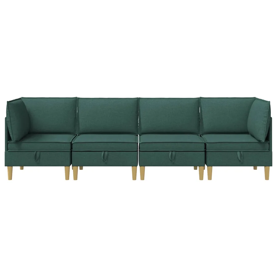 Canapé modulaire avec rangement 4 pcs Vert foncé Tissu - 7