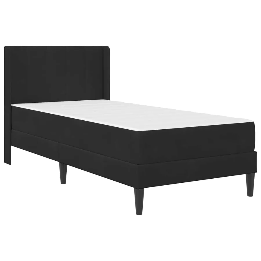 Cadre de lit avec matelas Noir 90 x 190 cm Velours - 3