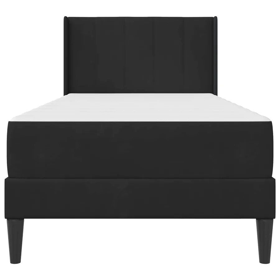 Cadre de lit avec matelas Noir 90 x 190 cm Velours - 6