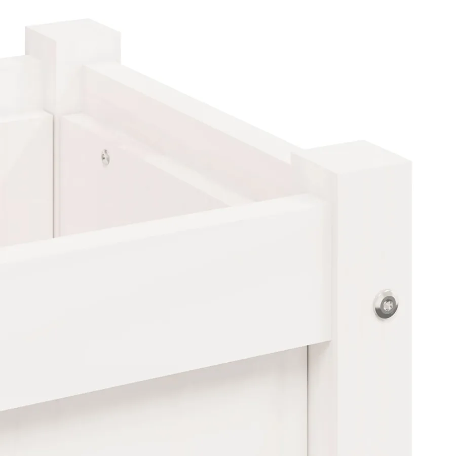Jardinières 2 pcs blanc bois de pin massif - 10