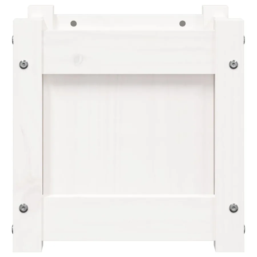 Jardinières 2 pcs blanc bois de pin massif - 7