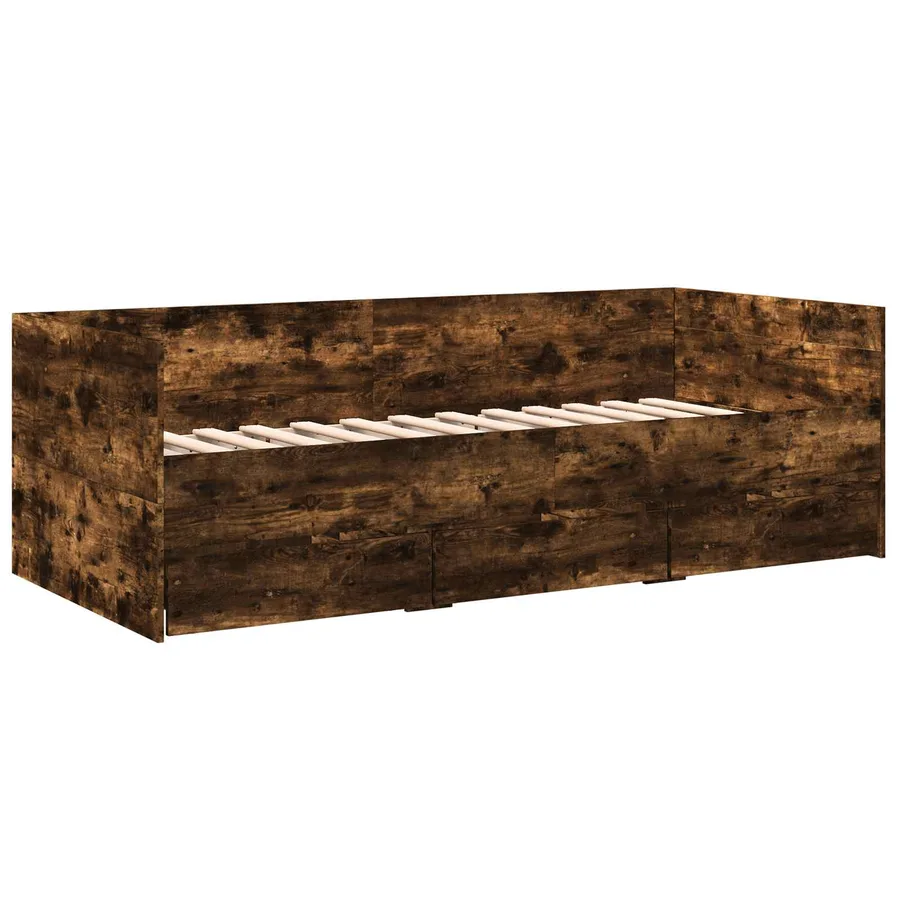 Lit d'appoint avec tiroir Chêne fumé Bois d'ingénierie - 3
