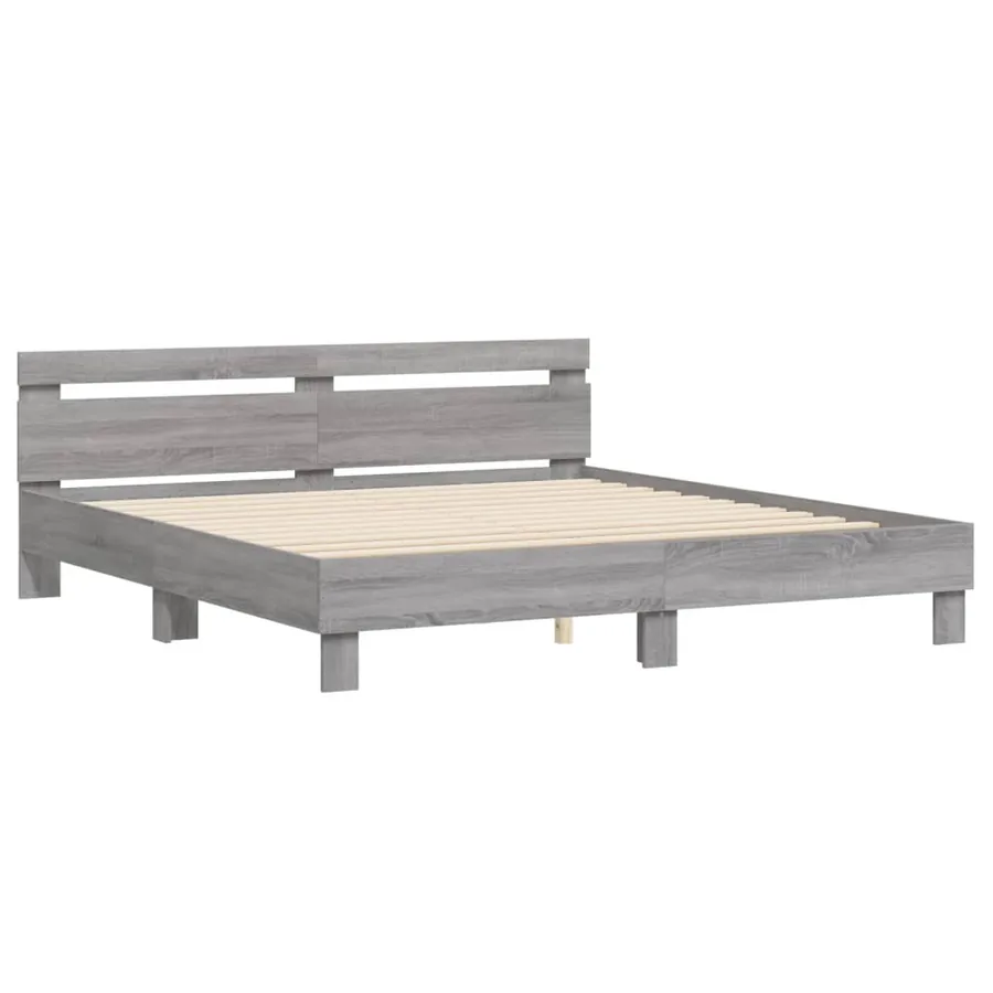 Cadre de lit sans matelas sonoma gris 160x200 cm - 3