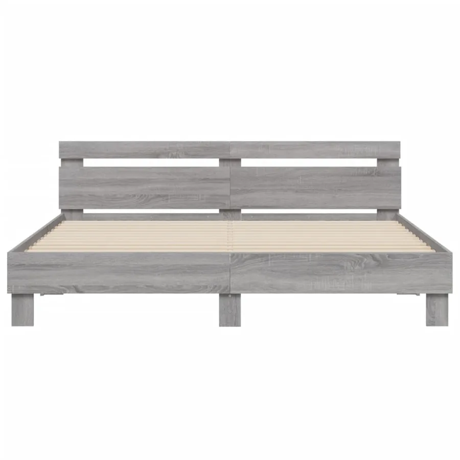 Cadre de lit sans matelas sonoma gris 160x200 cm - 5