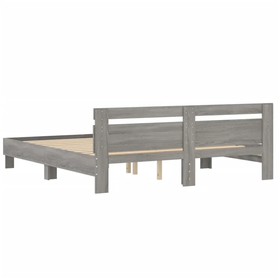 Cadre de lit sans matelas sonoma gris 160x200 cm - 7