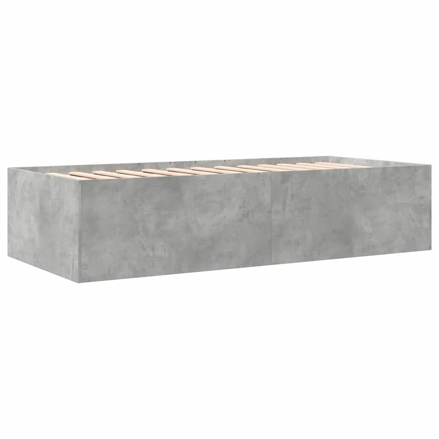 Cadre de lit avec rangement avec tiroir Gris béton 80 x 200 cm - 6
