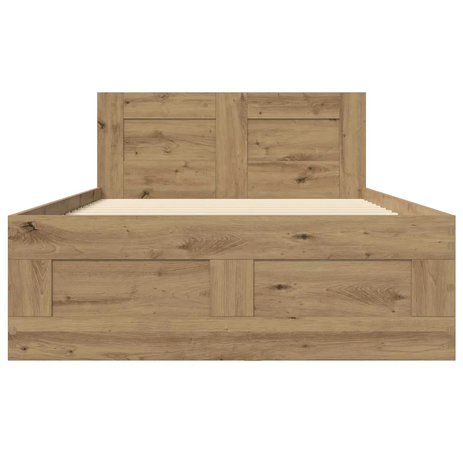 Cadre de lit avec tiroir 2 pc Chêne artisanal Bois d'ingénierie - 4