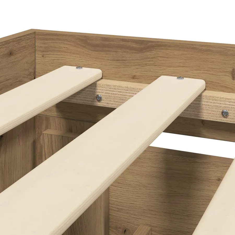 Cadre de lit avec tiroir 2 pc Chêne artisanal Bois d'ingénierie - 7