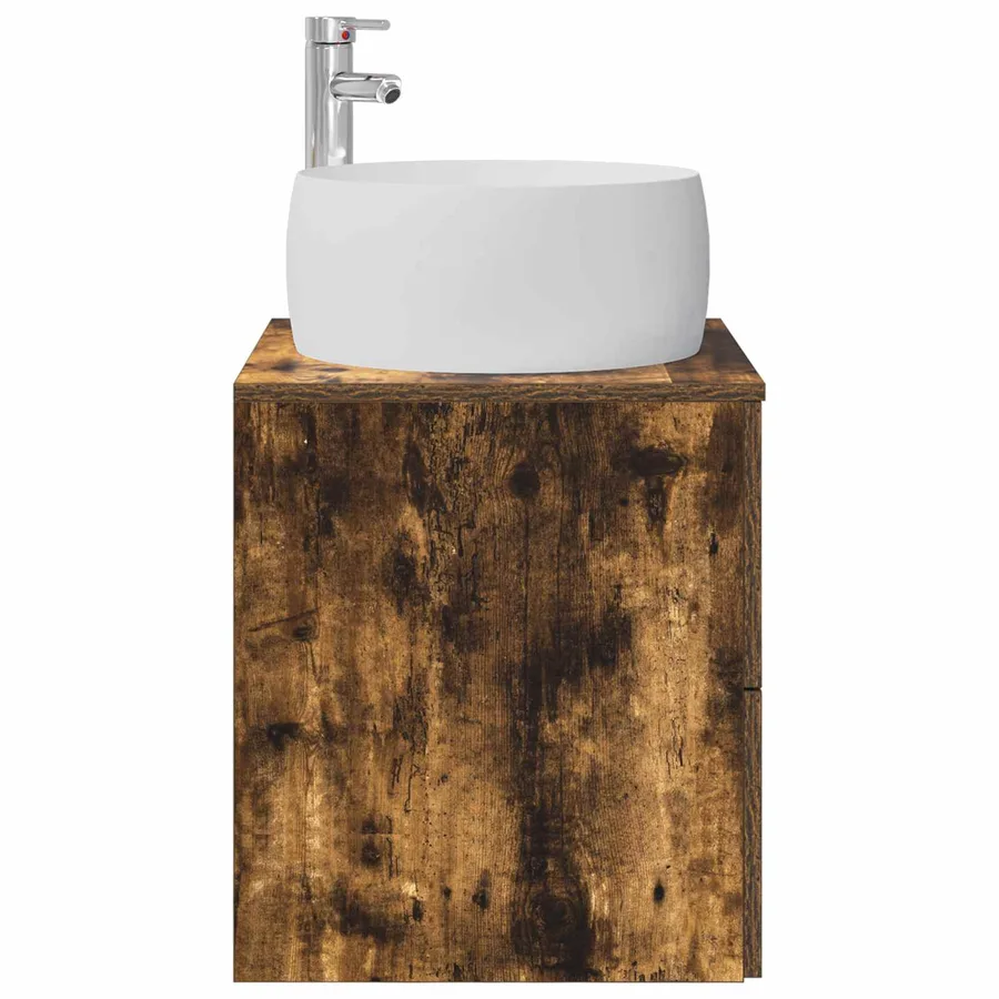 Vanité de lavabo mural Chêne fumé 49,5 x 44,5 x 66 cm - 4
