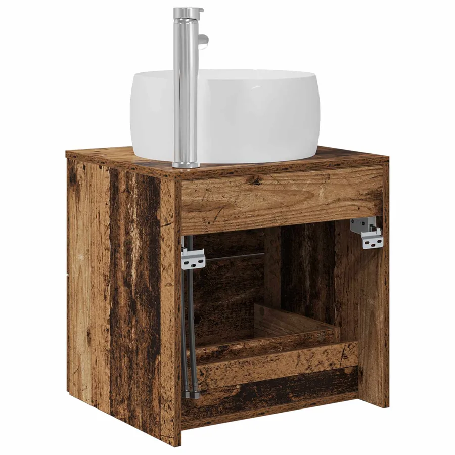 Vanité de lavabo mural Bois ancien 49,5 x 44,5 x 66 cm - 5