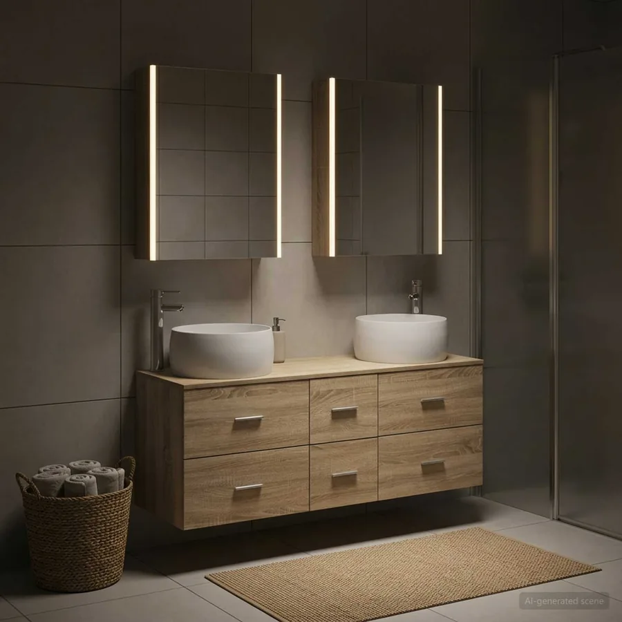 Ensemble de mobilier de salle de bain 5 pcs Chêne Sonoma