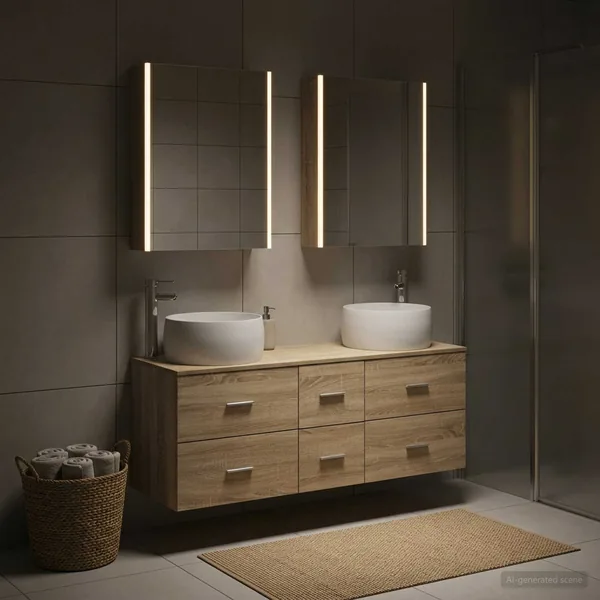 Ensemble de mobilier de salle de bain 5 pcs Chêne Sonoma