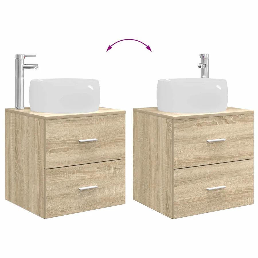 Ensemble de mobilier de salle de bain 5 pcs Chêne Sonoma - 13