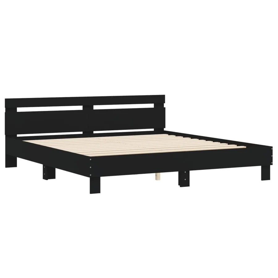Cadre de lit sans matelas noir 160x200 cm - 3