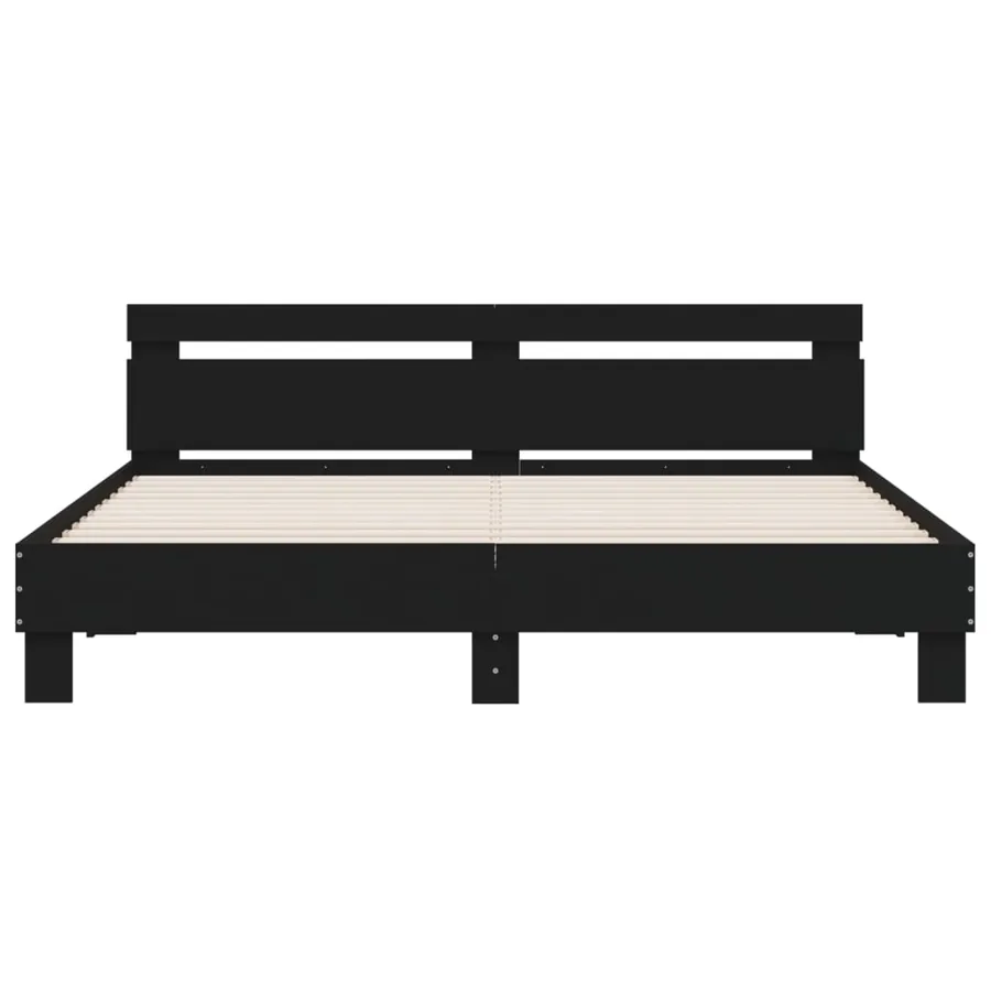 Cadre de lit sans matelas noir 160x200 cm - 5