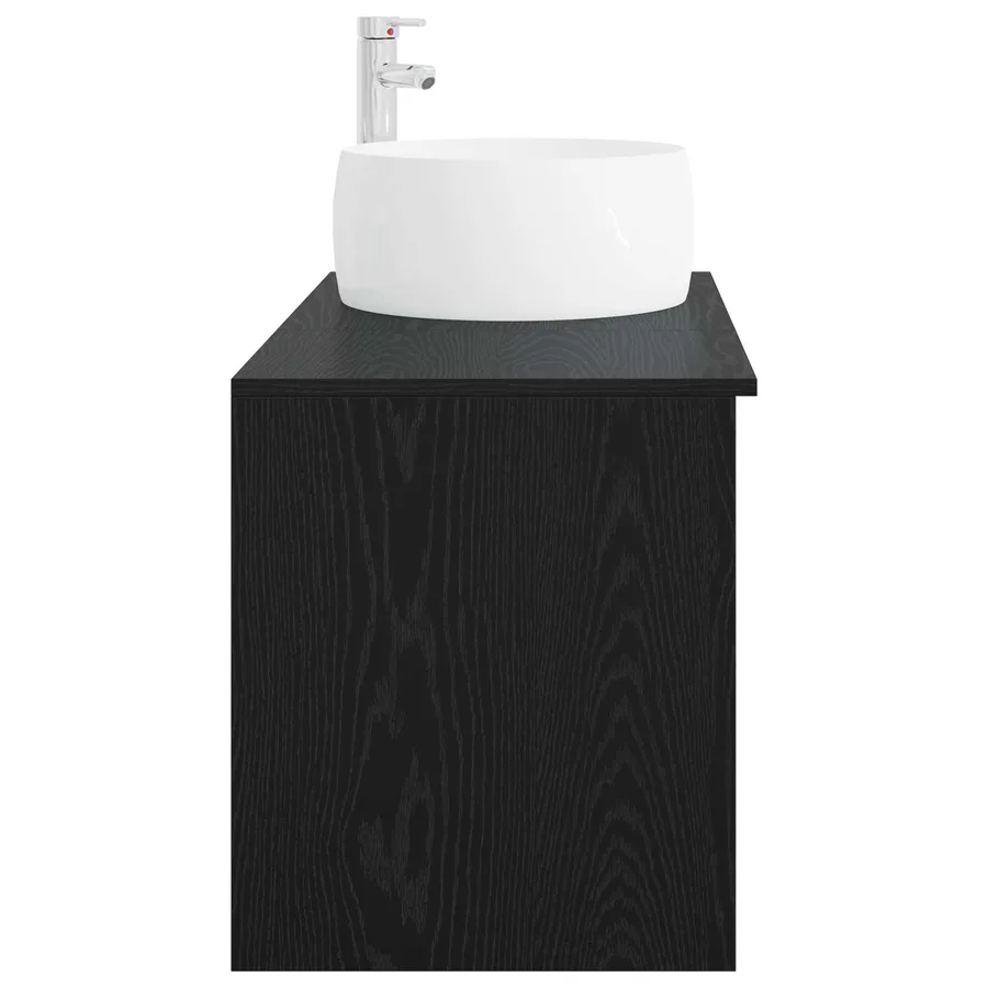 Ensemble de mobilier de salle de bain 2 pcs Chêne noir - 5