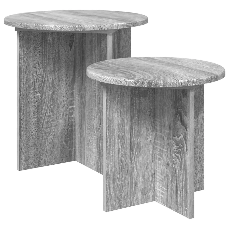 Ensemble de tables d'appoint avec stockage 2 pcs Sonoma gris - 2