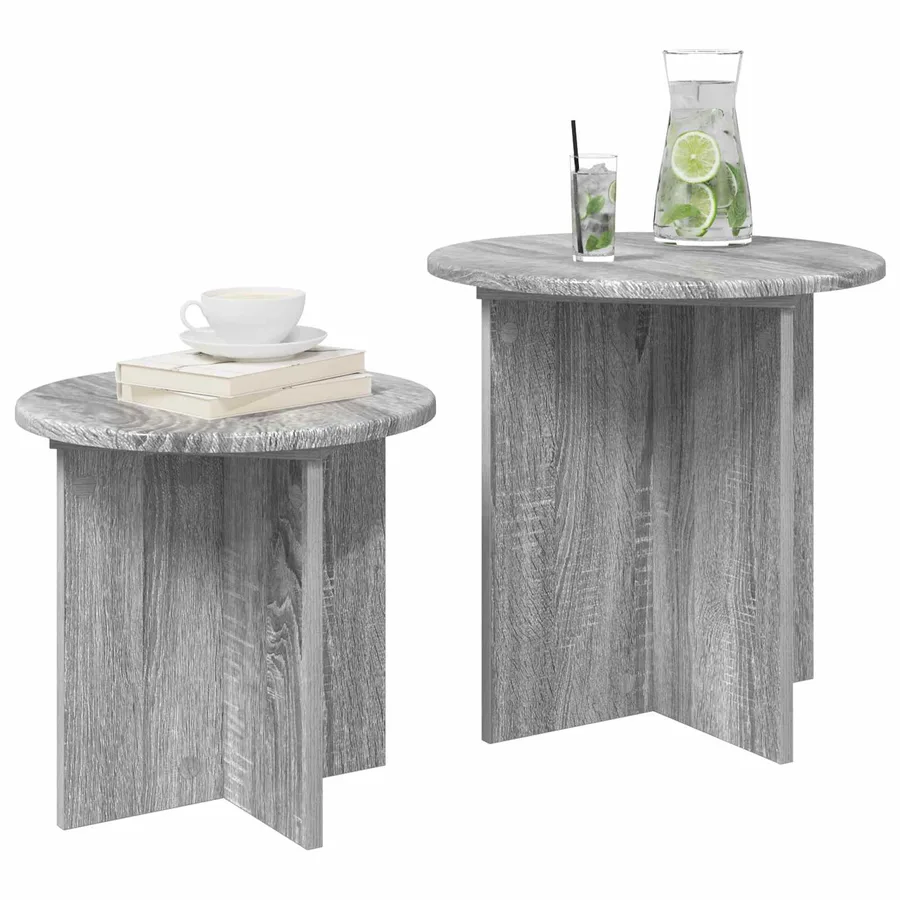 Ensemble de tables d'appoint avec stockage 2 pcs Sonoma gris - 3